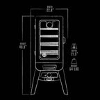 3-Series Gas Vertical Smoker, Red Hammertone