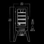 3-Series Analog Vertical Smoker, Blue Hammertone