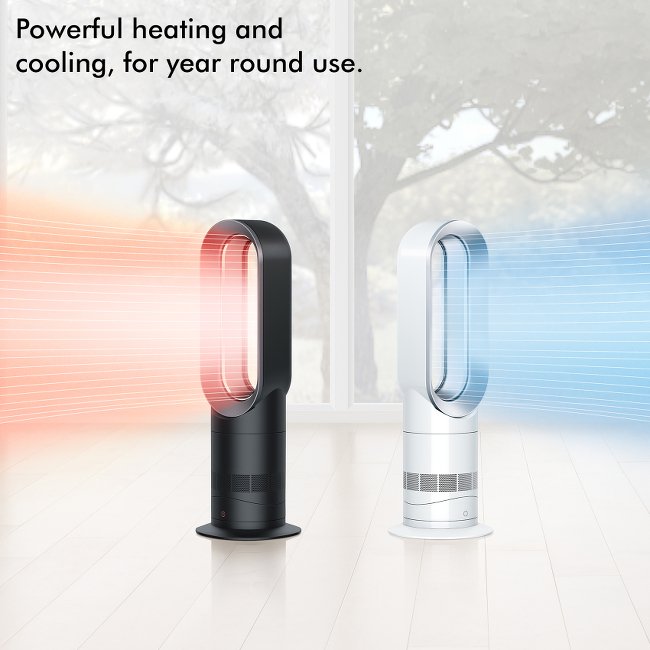 Dyson AM09 Hot + Cool™  Jet Focus Fan Heater White Nickel