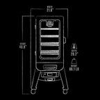 3-Series Digital Vertical Smoker, Silver Hammertone